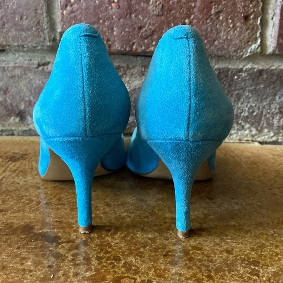 INC‎ International Concepts aqua blue suede leather pointy toe heels - Picture 6 of 9